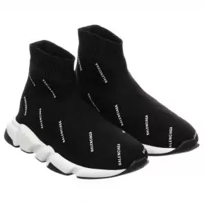 balenciaga metallic knit sock sneakers balenciaga strip logo black